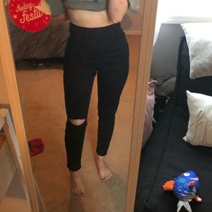 curvy super high rise black jeans american eagle